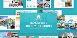 Real Estate Agency Solutions PowerPoint Template for Presentations – Premium Real Estate Business Templates