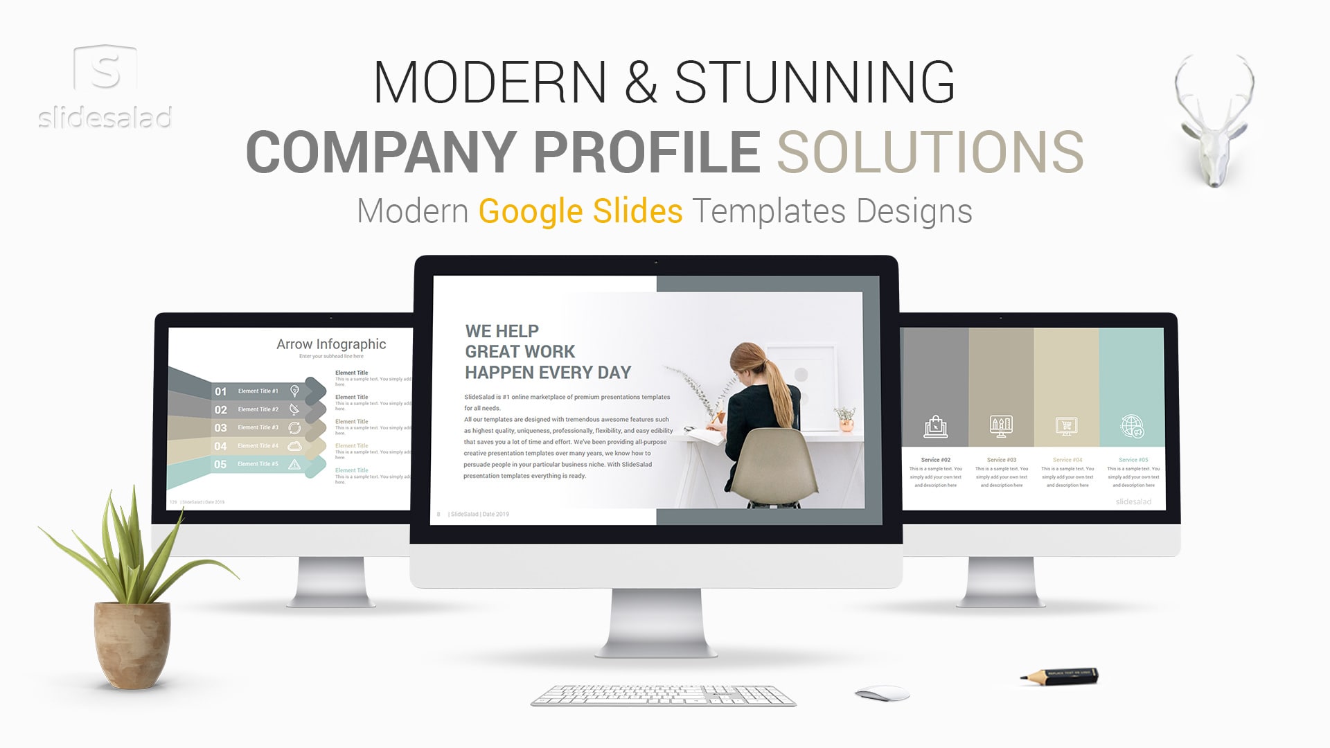 Modern Company Profile Google Slides Template Designs - Business Strategy Google Slides Template