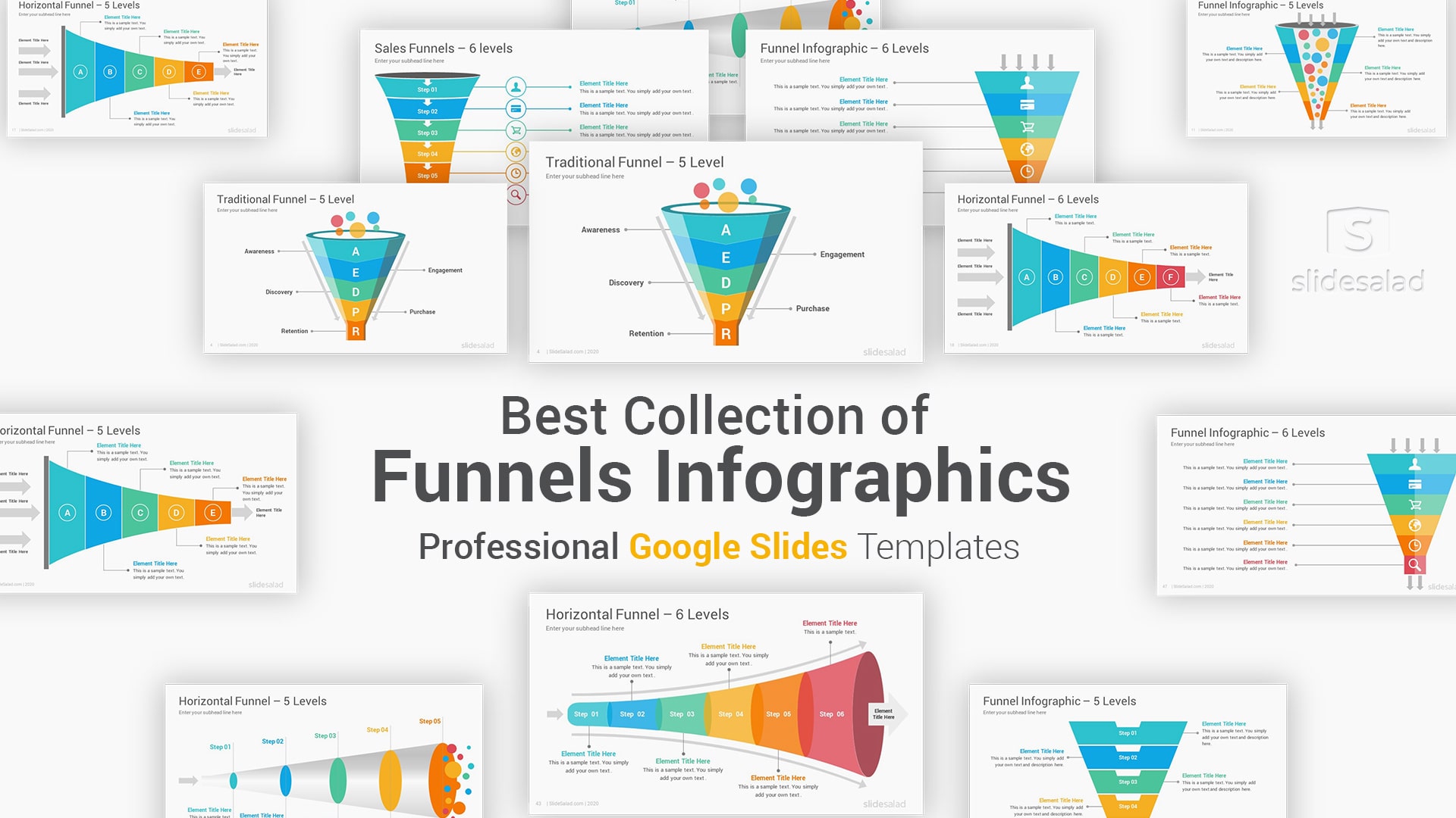 Funnels Infographics Google Slides Template Diagrams
