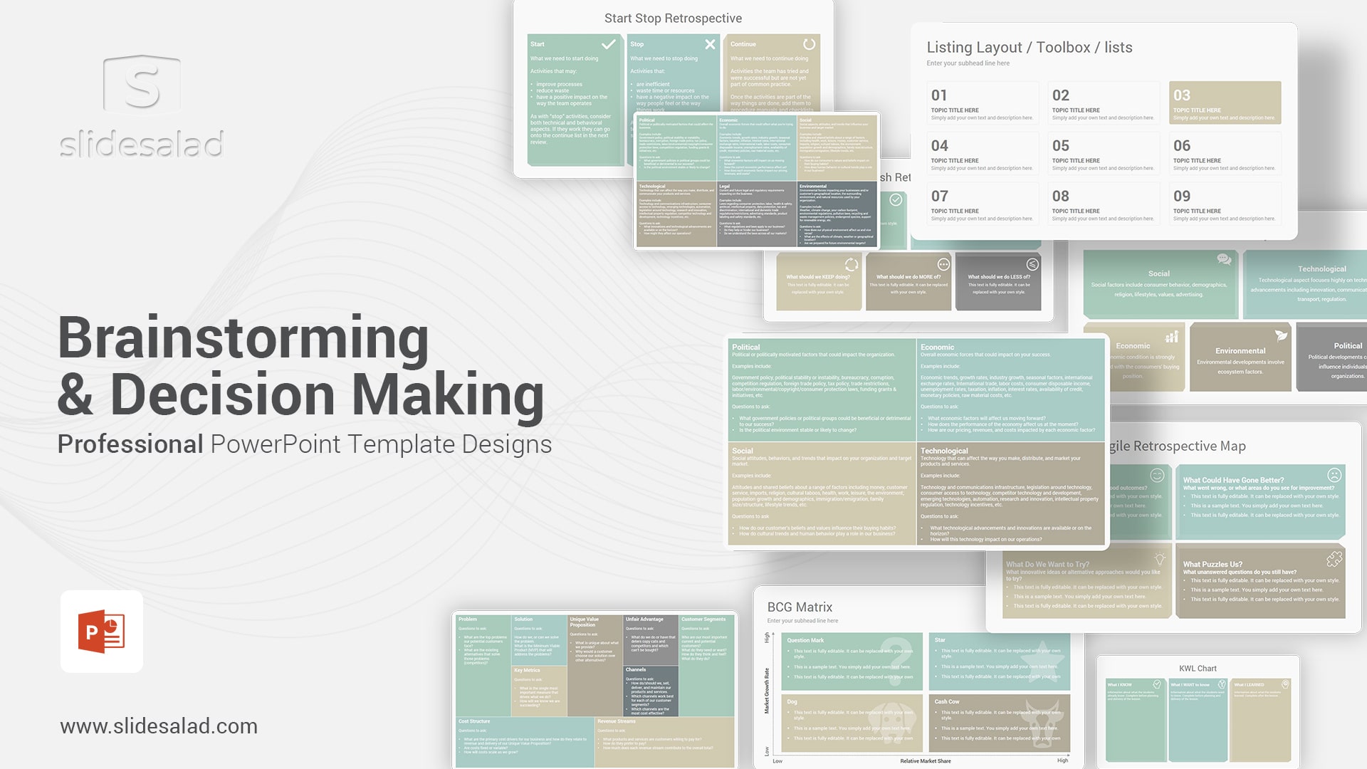 Brainstorming Decision Making PowerPoint Template Designs
